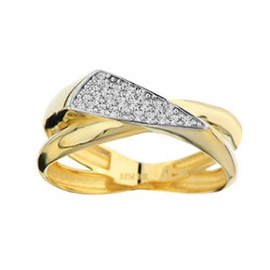 Woman ring 10kt 2 tons with cz LG70-8
